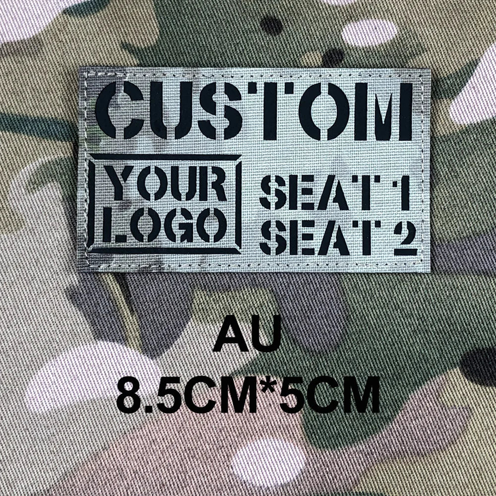 Custom Laser Cutting IR IFF Infrared Reflection Patch Name Tapes Tag Brand Black Letters