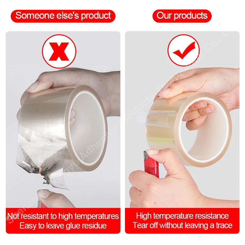 Transparent PET High-Temperature Silicone Tape Heat-Resistant Insulation Packaging Circuit Board Fixing Cable Heat Sealing