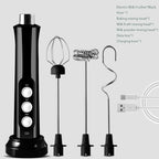 Handheld Electric Milk Frother USB Wireless Egg Beater Kitchen Mixer Coffee Whisk Blender Tool for Home Use