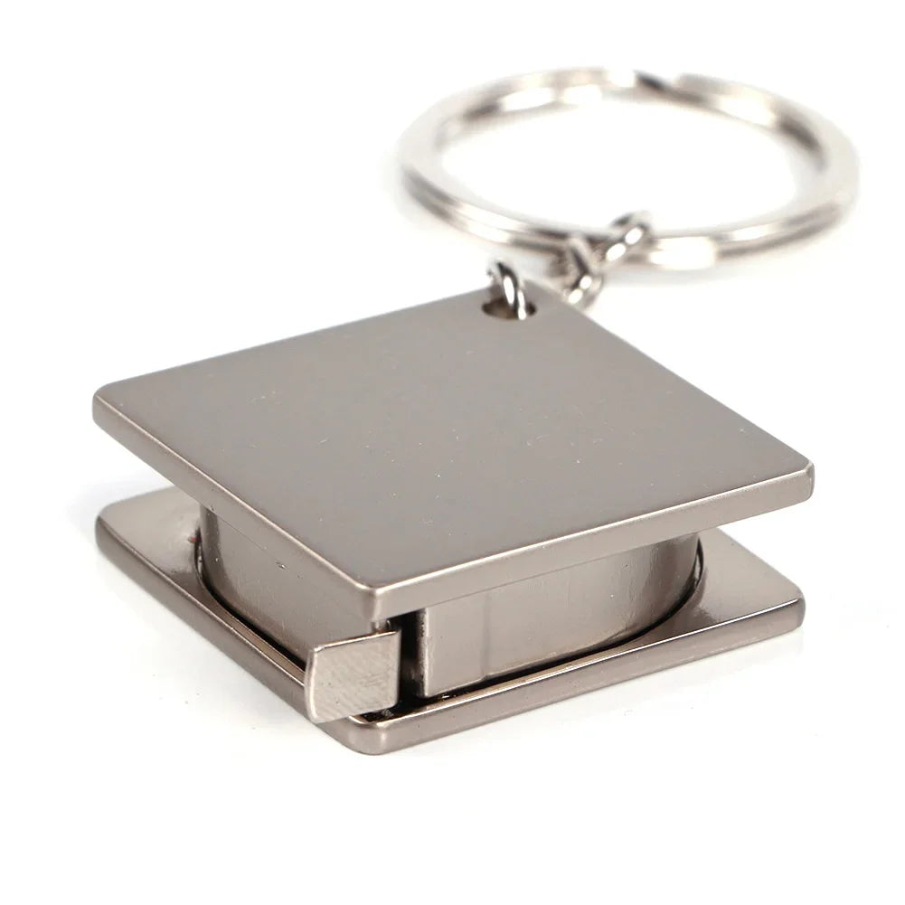 Key Ring Tape Measure Keychain Gauging Tools Retractable Ruler Pull Ruler Measuring Tools Stainless Steel Portable