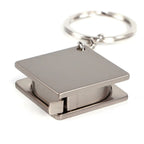 Key Ring Tape Measure Keychain Gauging Tools Retractable Ruler Pull Ruler Measuring Tools Stainless Steel Portable
