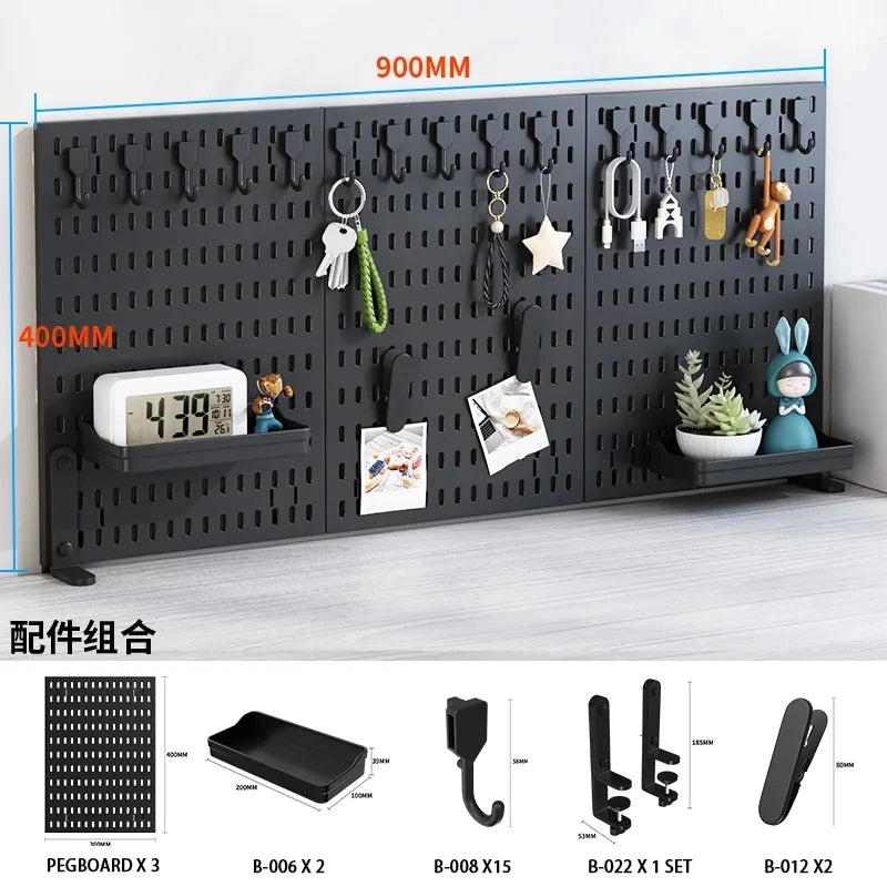 Desktop Pegboard Storage Kit: Stand-Up Clip - On Panels, Perfect for Home Office and Study Storage.