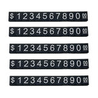 5 Sets Combined Price Tag Euro Dollar Number Digit Cubes Stick For Clothes Phone Laptop Jewelry Showcase Counter Price Display
