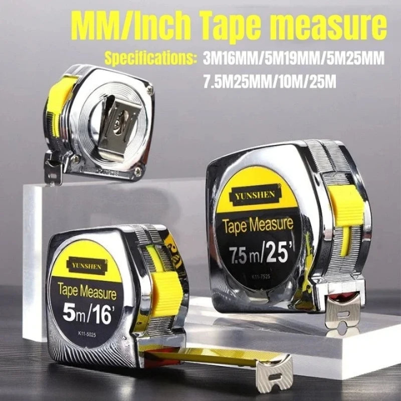 High-precision 10M Steel Tape Measure Metric and British System Measuring Tape Thickened Wear-resistant Woodwork Measuring Tools