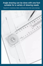Dual-Sided T Square Ruler Clear Transparent Measurements Straight Ruler 60cm Durable Marking Ruler Tool for Drafting Woodworking