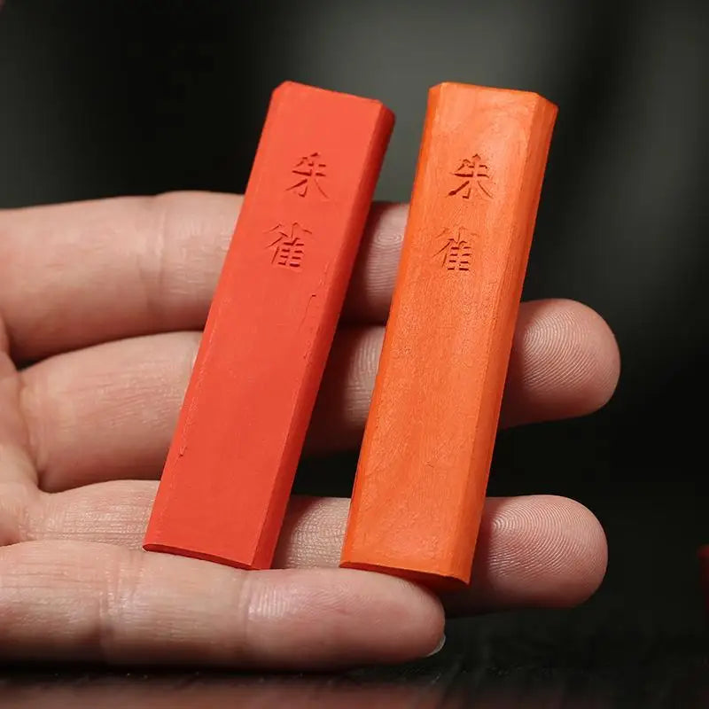 Japanese Sumi Ink Color Painting Ink Stick Landscape Drawing Red Orange Ink Block Calligraphy Writing Chinese Color Ink Ingots
