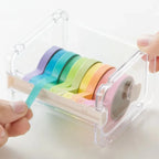 Stackable Tape Dispenser Transparent Design Tape Holder Creative Washi Tape Cutter Stationery School Supplies Office Supplies