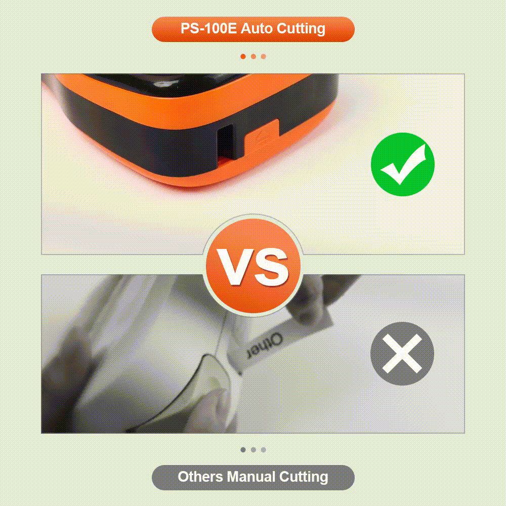 Portable Label Printer PS100E Print Heat Shrink Tube Iron on Fabric Tape Satin Ribbon No Ink Label Maker Industrial Machine