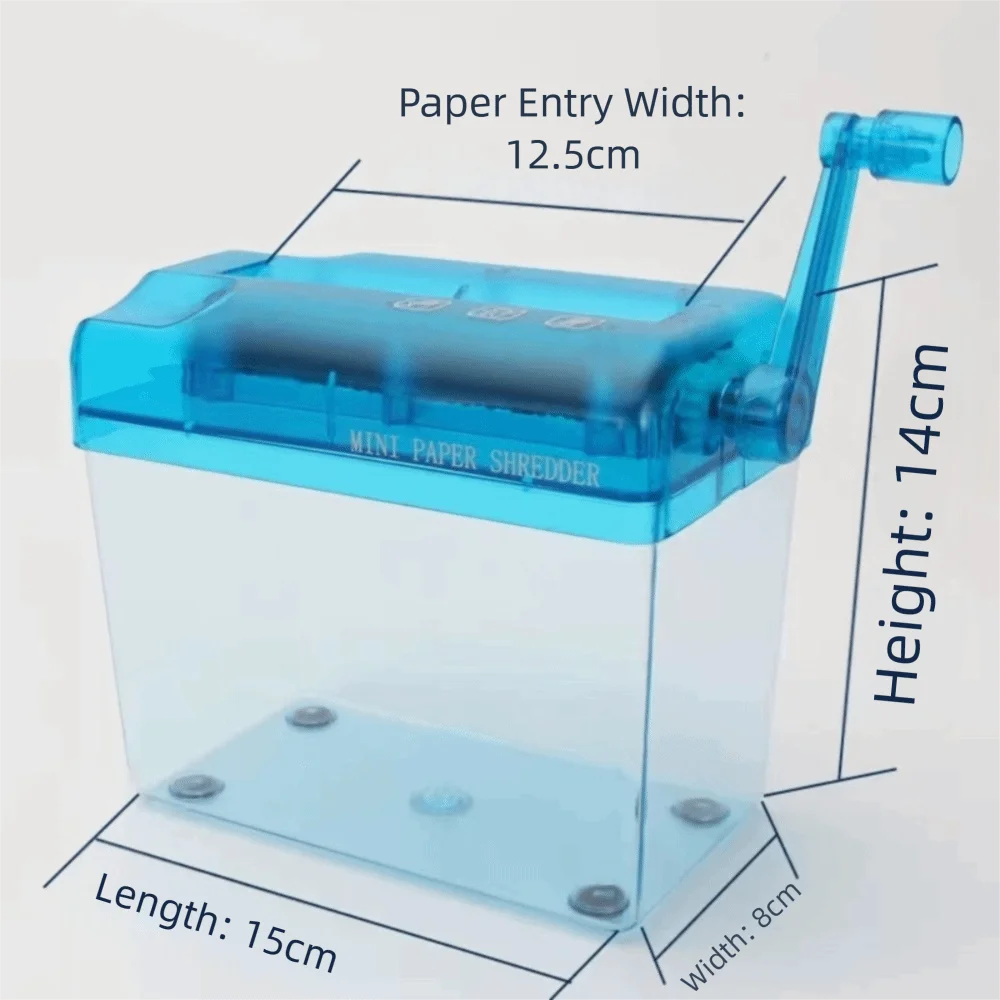 ABS Hand Shredder Hand Crank Transparent Manual Shredder Mini Eco-Friendly Documents Paper Cutting Tool Birthday Gift