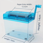 ABS Hand Shredder Hand Crank Transparent Manual Shredder Mini Eco-Friendly Documents Paper Cutting Tool Birthday Gift