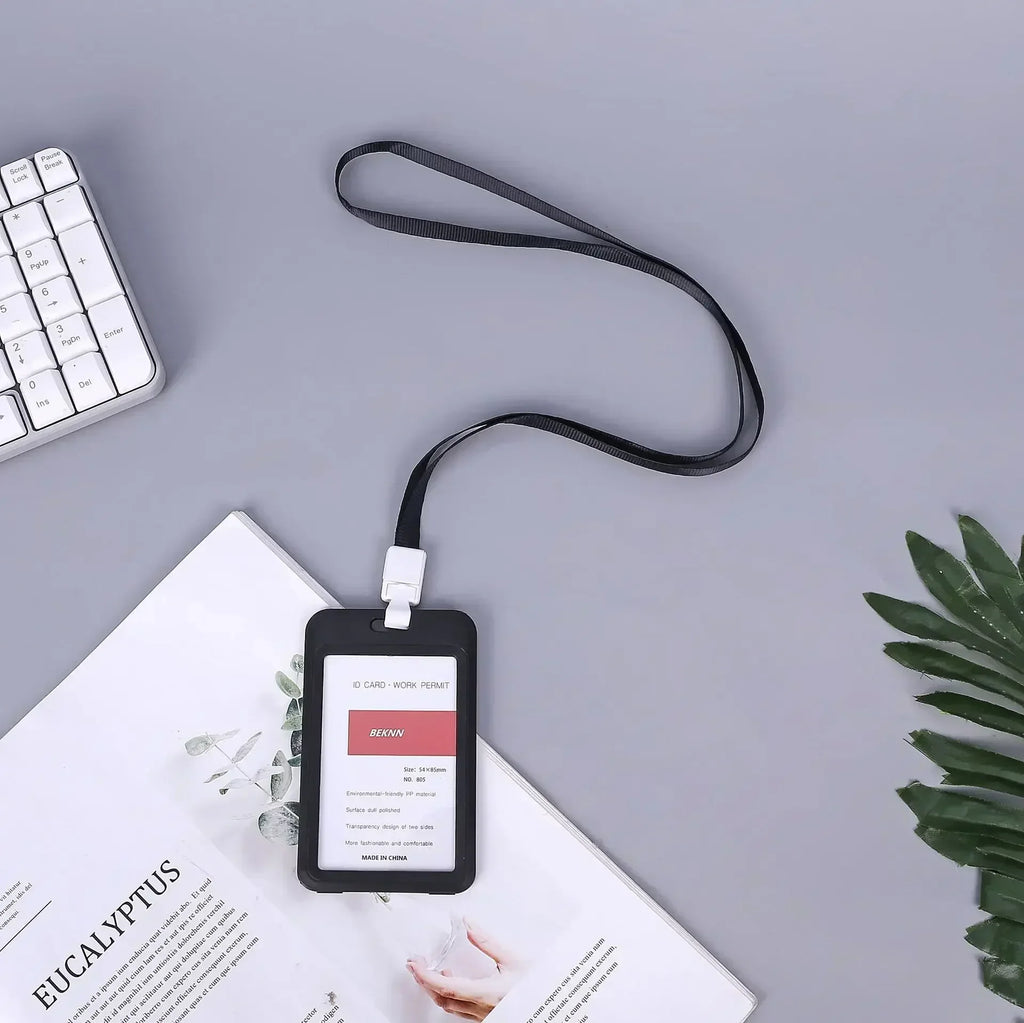 Lanyard Card Covers Women Men Work Permit Holder Credit Card Holder Neck Strap Students Kids Bus Cards Case ID Card Holder