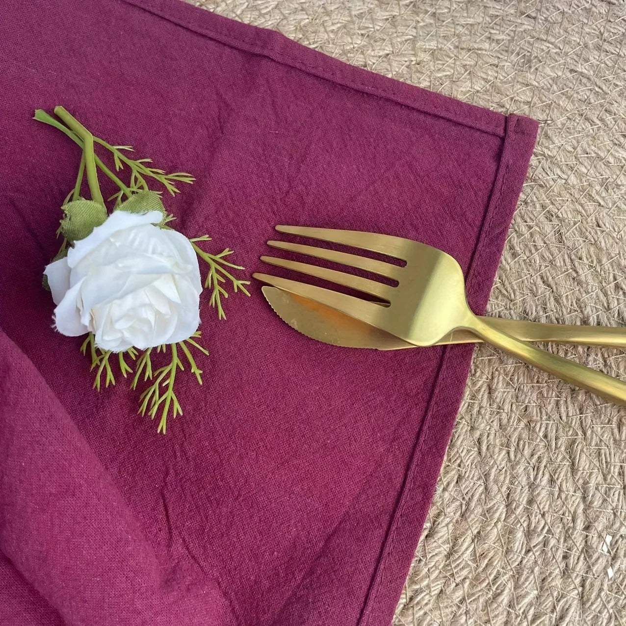 Set of 6 Cotton Dinner Cloth Napkins 30x45cm Soft Washable Perfect for Weddings Parties Christmas Birthdays and Family Gathering