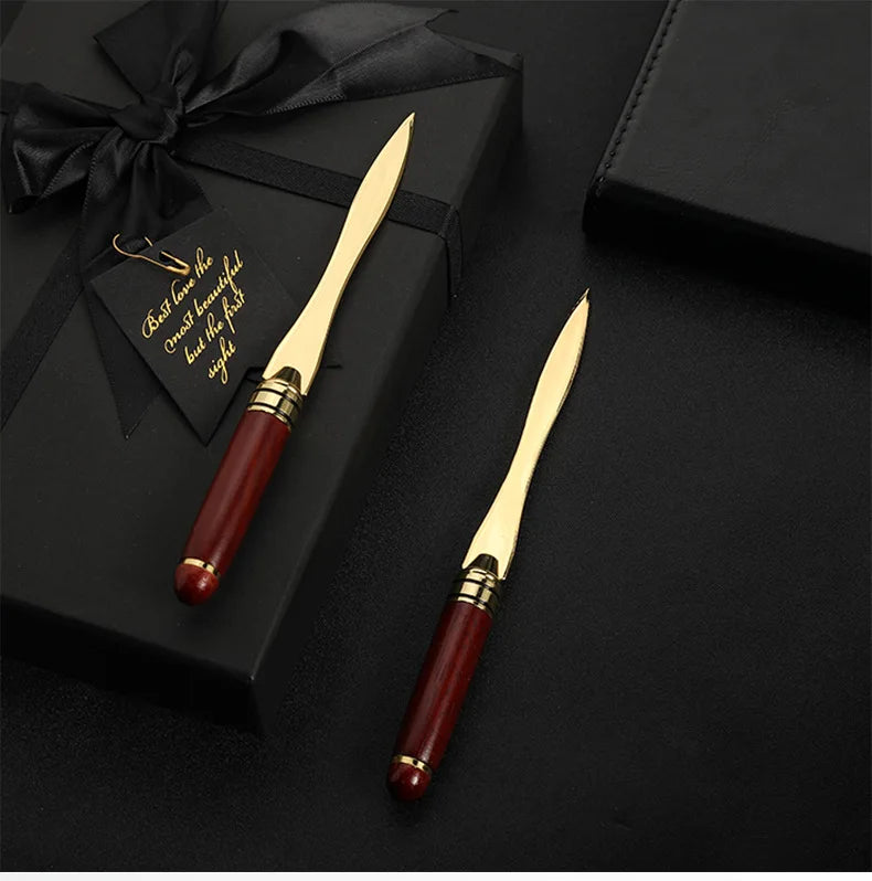 1pc exquisite mahogany letter opener, wooden letter opener for opening envelope, office gift gift letter cutting knife