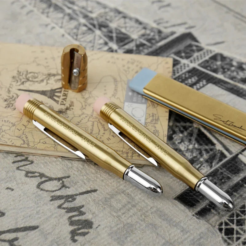 Fromthenon Traveler's Brass Pencil Metal Stationery Beautiful Retro Travel Golden Stationery Series
