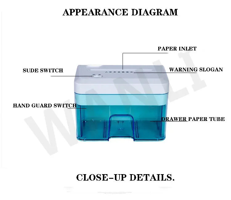 1PC Electric Paper Shredder Electric File Shredder 24v Small Office Household Paper Shredder Granular