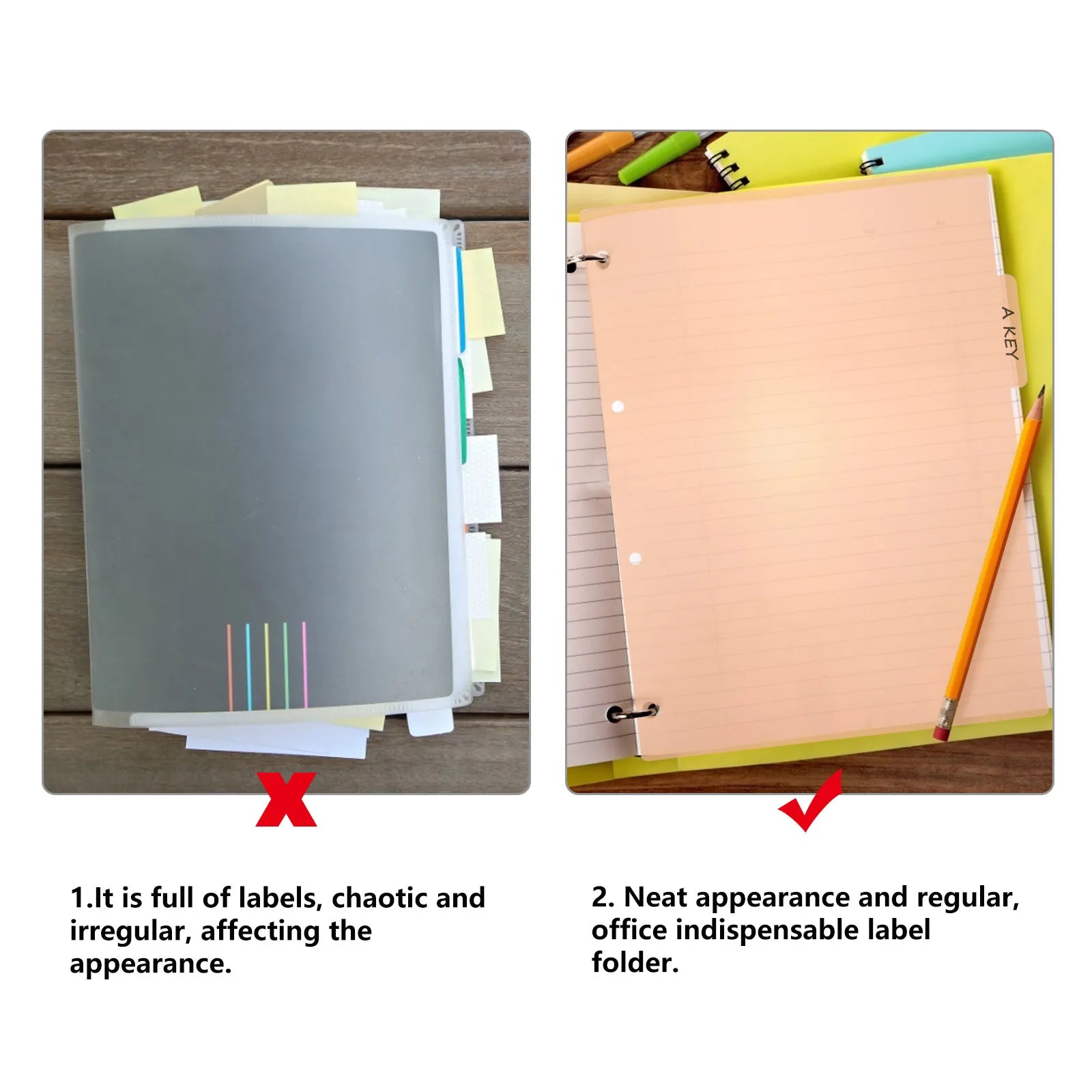 10Pcs Bright Colorful Index Dividers Label Set Smooth Surface High-Quality Paper Tab for Office School Binder Organization Index
