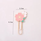 Cherry Blossom Paper Clip Creative Cute Metal Bookmark Clip Exquisite Beautiful Paper Clip Notebook Decoration Stationery