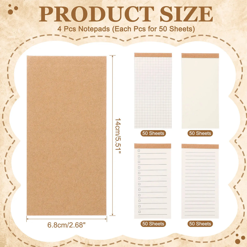 4/8Pcs Portable Field Notes Small Notepads 50Sheet Pocket Notebooks Memo Book to Do List Organizer Planner Daily for Work Office