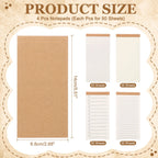 4/8Pcs Portable Field Notes Small Notepads 50Sheet Pocket Notebooks Memo Book to Do List Organizer Planner Daily for Work Office