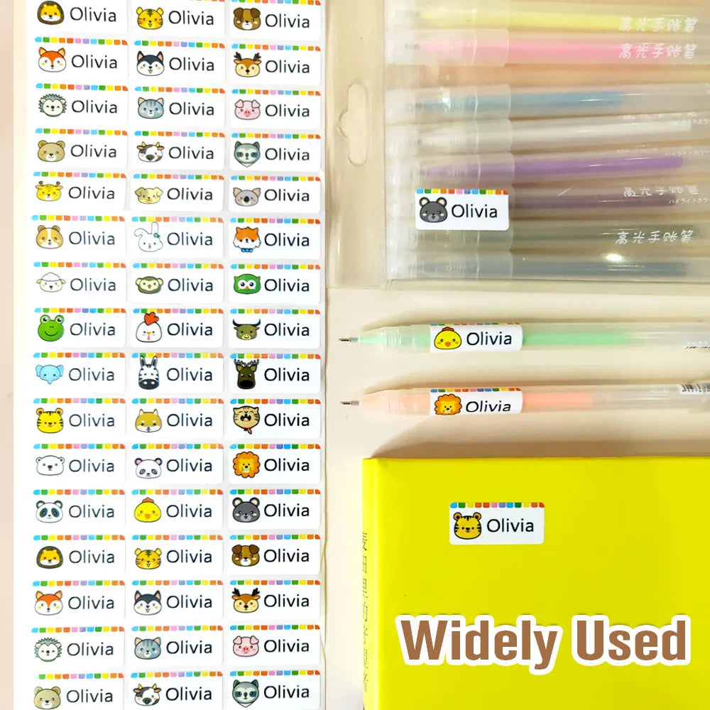 200Pcs Customize Waterproof First Name Sticker Personlized Tag Stickers Children Stationery Pencil Labels Decal for Kids School