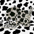 Cow Party Themed Disposable Tableware Set Paper Plates and Cow Napkins for Kids Cow Themed Birthday Party Decorations