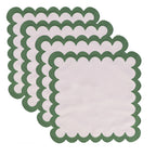 4PCS Cotton Napkins With Wavy Edge Embroidery Suitable for Dinner Wedding Hotel Christmas
