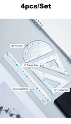 Deli Transparen Soft Ruler Set 4 in 1 Plastic Rulers for Student Drawing Mathematical Geometry School Stationery Curve Ruler