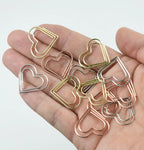 12-Piece Set Heart Paper Clips Colorful Binder for Love Notes Journaling DIY Craft School Supplies Office Organizing Party Favor