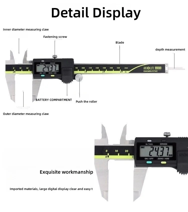 Digital Caliper 500-196-30 Digital Absolute .0005"/0.01MM Vernier Caliper 0-6" 150MM Measuring Tools Caliper Digital