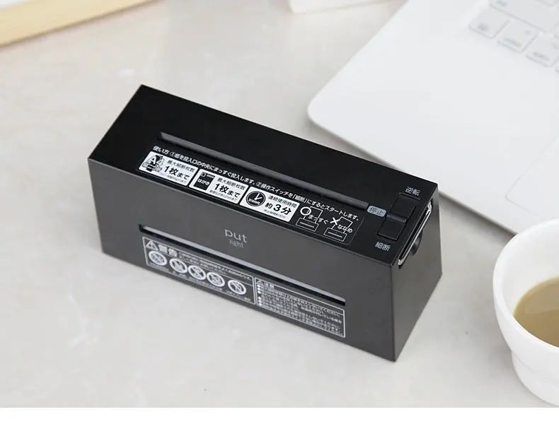 Low-Power Battery Electric Paper Shredder for Office And Household Mini Convenient Document Miniature Long Strip Shredder