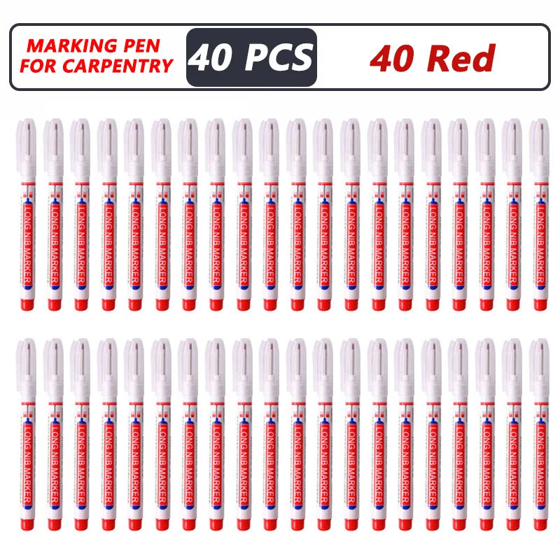 iLMH 4-40Pcs Deep Hole Long Nib Head Marker For Metal Perforating Pen Waterproof Bathroom Woodworking Decor Multi-Purpose Tool