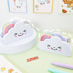 Cloud Shaped Tape Dispenser Rainbow Color Packing Tape Cutter Stationery Adhesive Machine Supplies Desktop Tape Holder Students