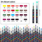 12-366 Colors Acrylic Marker Set Waterproof Acrylic Brush Marker Professional Acrylic Painting Marker DIY Art Supplies