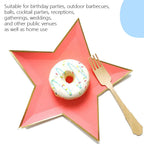 8Pcs Star Paper Plates Party Decoration Disposable Tableware for Dinner Cakes Birthday Wedding Party Supplies