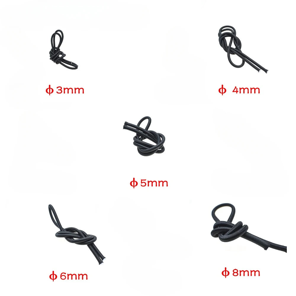 3/4/5/6/8MM Black Strong Elastic Cord Rubber Band Sewing Clothing Craft Supplies Elastic Band Elastics Rope Bands Accessories