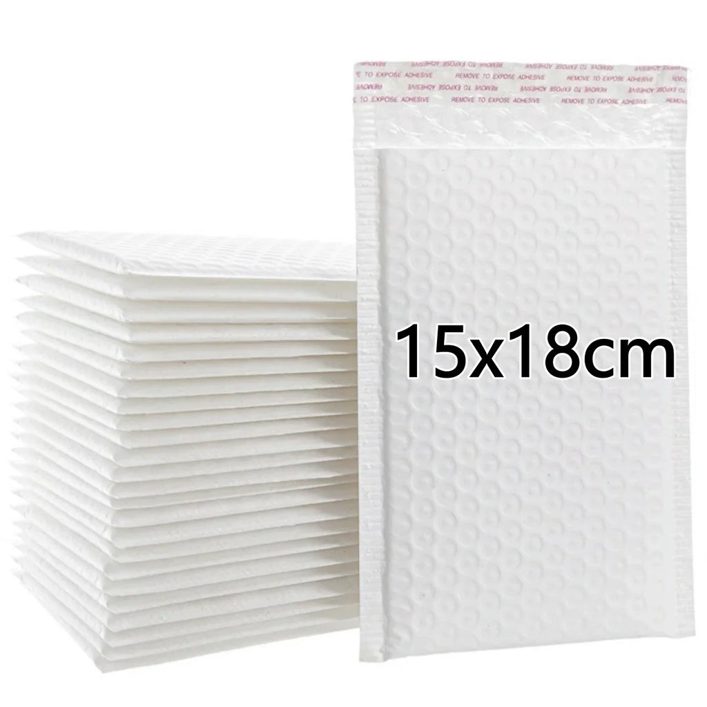 10pcs White Waterproof Bubble Mailers Protective Padded Poly Envelopes Self Seal Mailing Bags for Fragile Items Cosmetic Samples