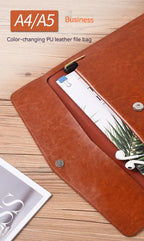 A6 A5 A4 Leather File Folder Data Package Document Bag Fashion Briefcase Data Contract Bill File Bag School Office Supplies