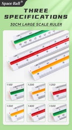 Space Ball Multi-functional Triangular Ruler Student Stationery 12.5/30cm Drafting Tool Scale Ruler Architect Technical Ruler