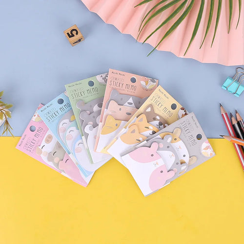 1-6 pcs Lytwtw's Adhesive Kawaii Animals Pig Sticky Notes Notepad Memo Pad Office School Supplies Stationery Sticker