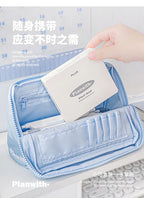 1 Cute Gift Stapler Set White/Blue Children's Novel Handicraft Tool Set Small Home Office Stationery  Children's Travel Bag