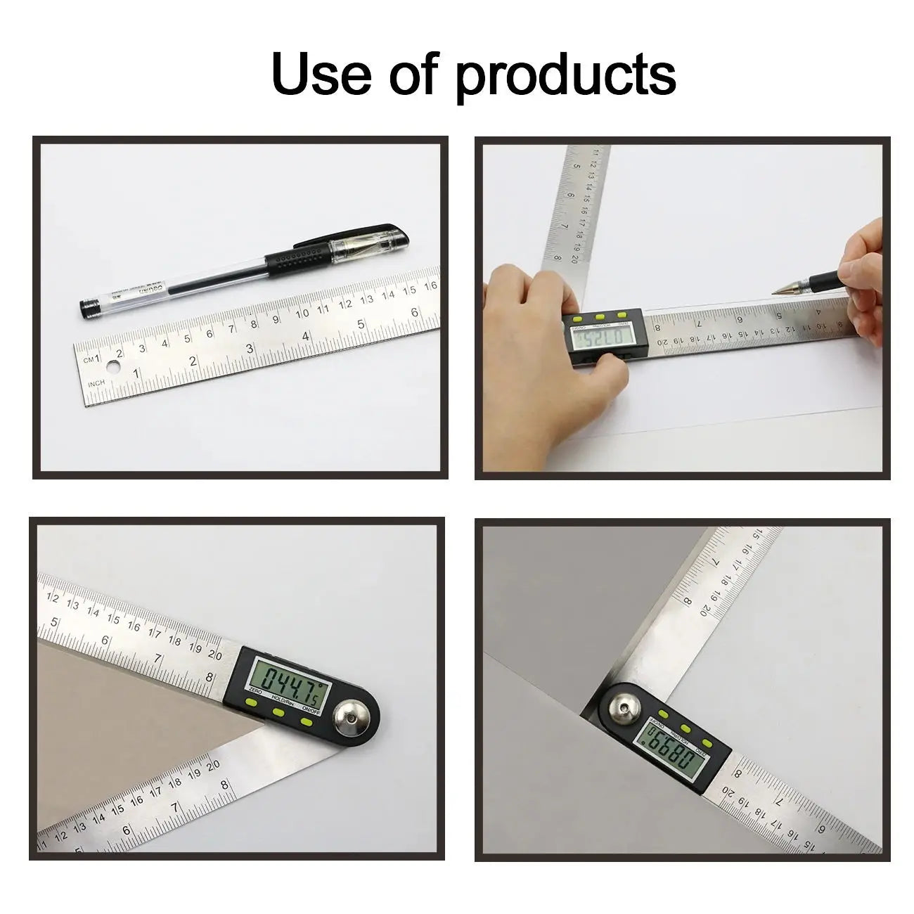 SHANHR 200mm/300 mm Digital Meter Angle Inclinometer Angle Digital Ruler Electron Goniometer Protractor Angle Finder