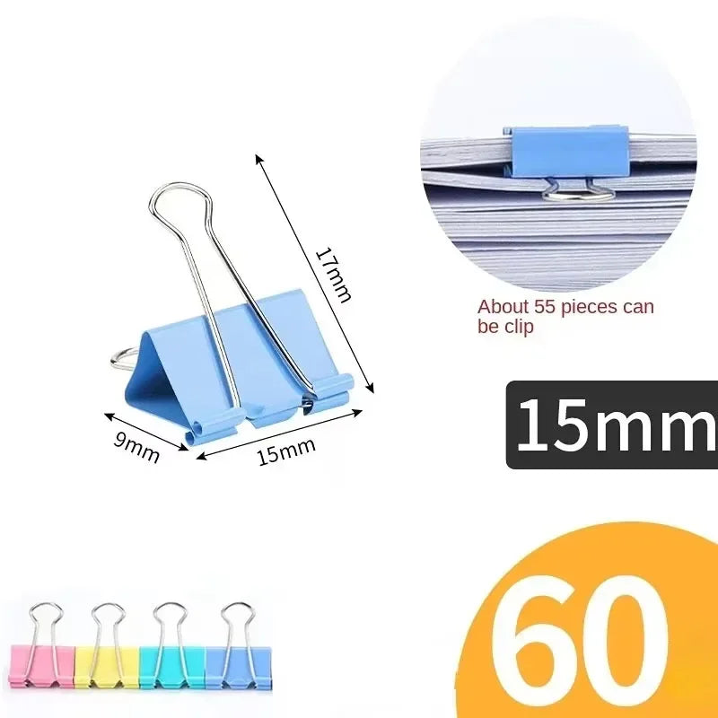 Multicolor Metal Paper Clips Bulk Pack - 15/19/25/32/41mm Assorted Sizes for Office School Books Stationery Organizing Supplies