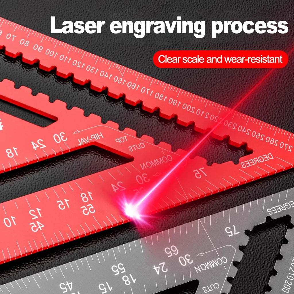 Woodworking Aluminum Alloy Triangle Gauges Measuring Gauging Tools High Precision Marker Angle Ruler Metric and Imperial