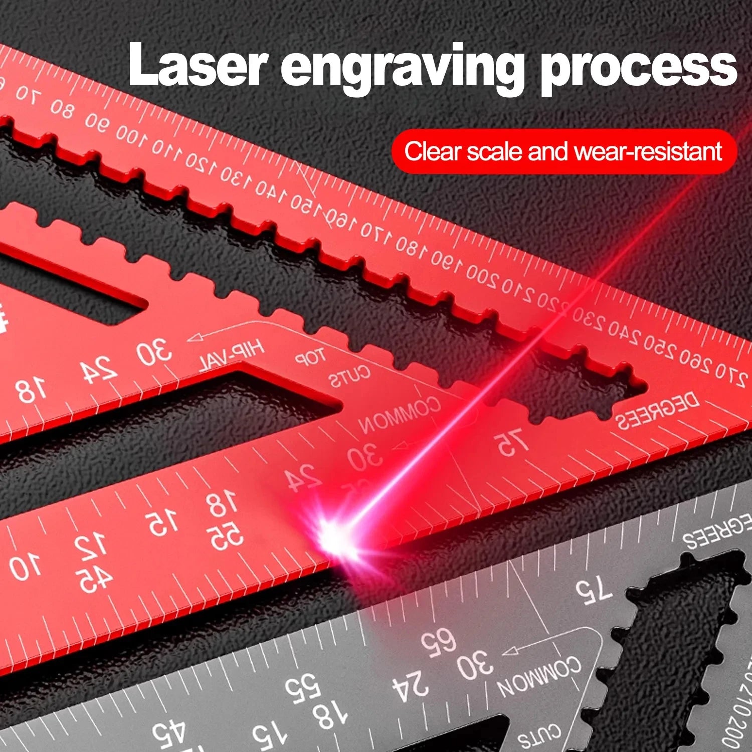 Woodworking Aluminum Alloy Triangle Gauges Measuring Gauging Tools High Precision Marker Angle Ruler Metric and Imperial