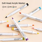Languo 9/144 Colors Acrylic Paint Art Marker Pen DIY Painting Drawing Card Ceramic Stone Mug Glass Fabric Clothes Art Supplies