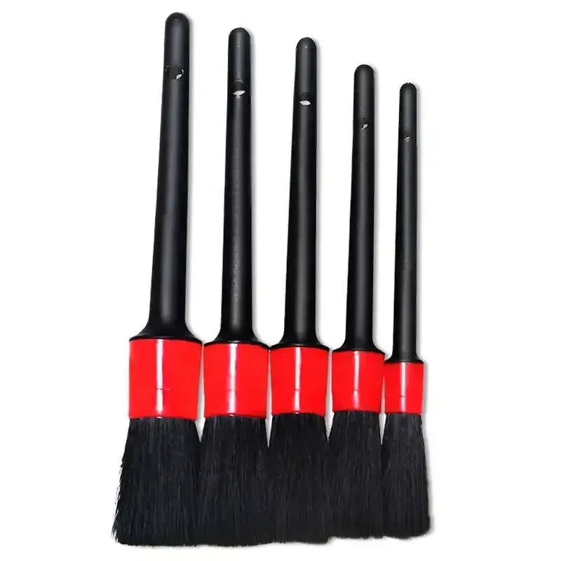5pcs Soft Car Cleaning Brush Kit Automotive Detail Brushes For Car Interior Detailing Brush Set Wheel Rims Clean Brush Plastic