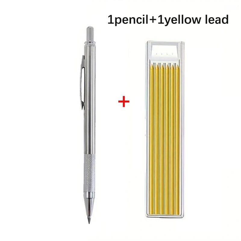 2.8mm Solid Woodworking Automatic Pencil Set with 2B Multicolor Lead Core Deep Hole Marking Architectural Design Marking Pen