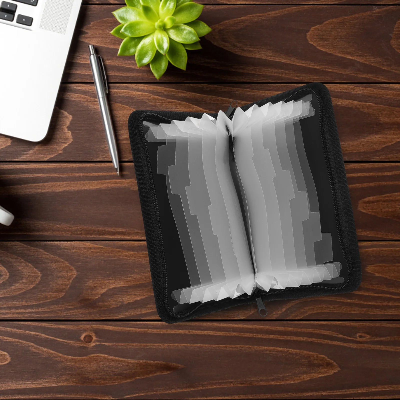 Mini Accordion File Folder Portable Zipper Organizer for Bills Receipt Holder Important Document Storage Cash Organizer Document