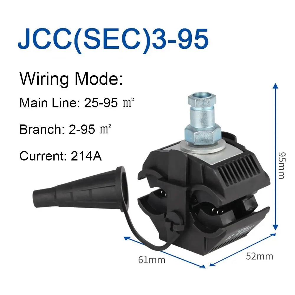 New 63A/75A Insulation Piercing Connector No-Peeling Cable Cable Clips T Shape Wiring Accessories Piercing Connector Clamp