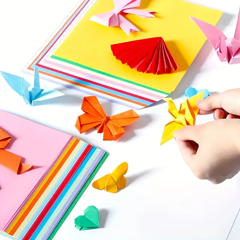 100 Sheets 10cm Origami Colored Paper Square Handmade Origami Crane Material Student Enlightenment Teaching Paper Supplie